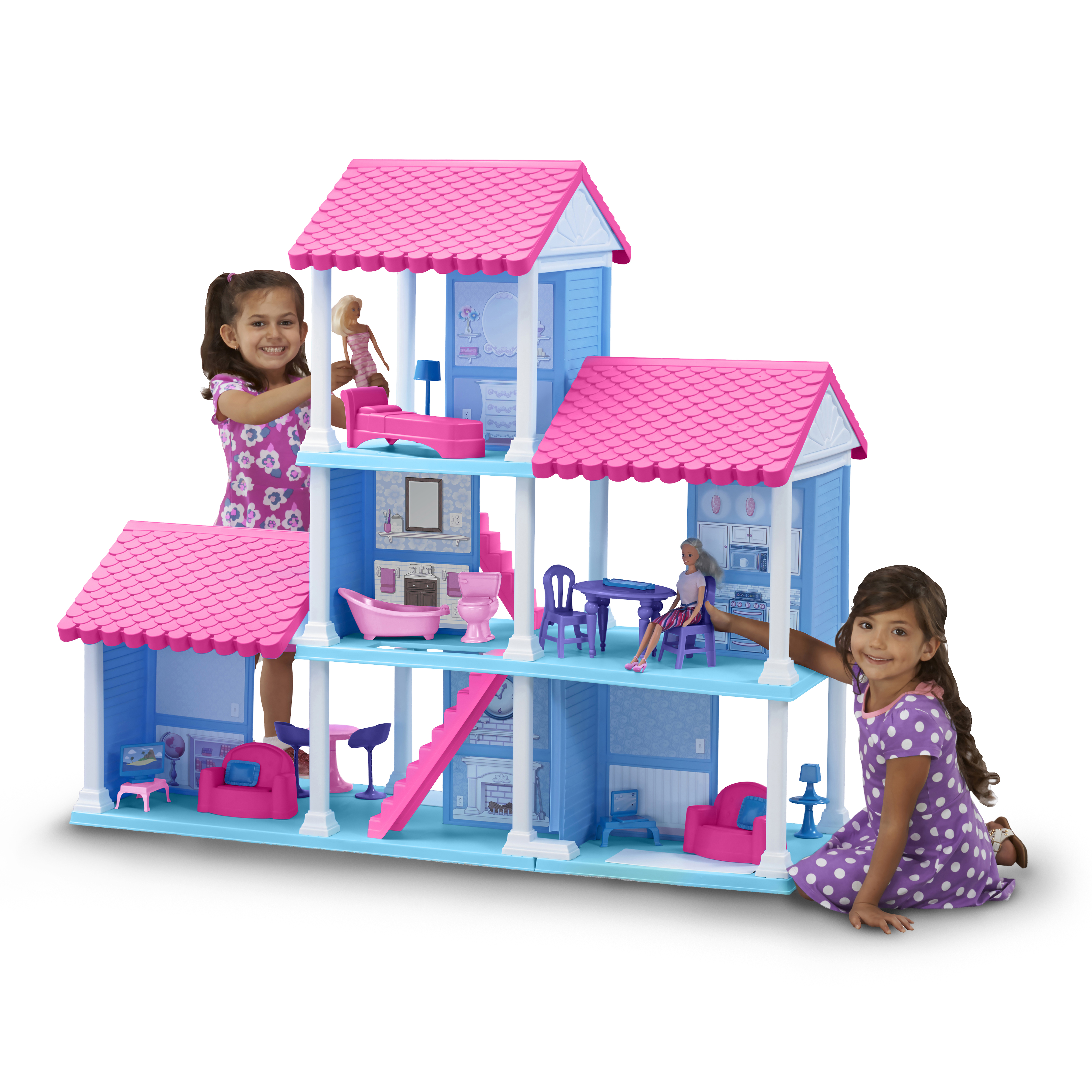 3 story dollhouse with furniture